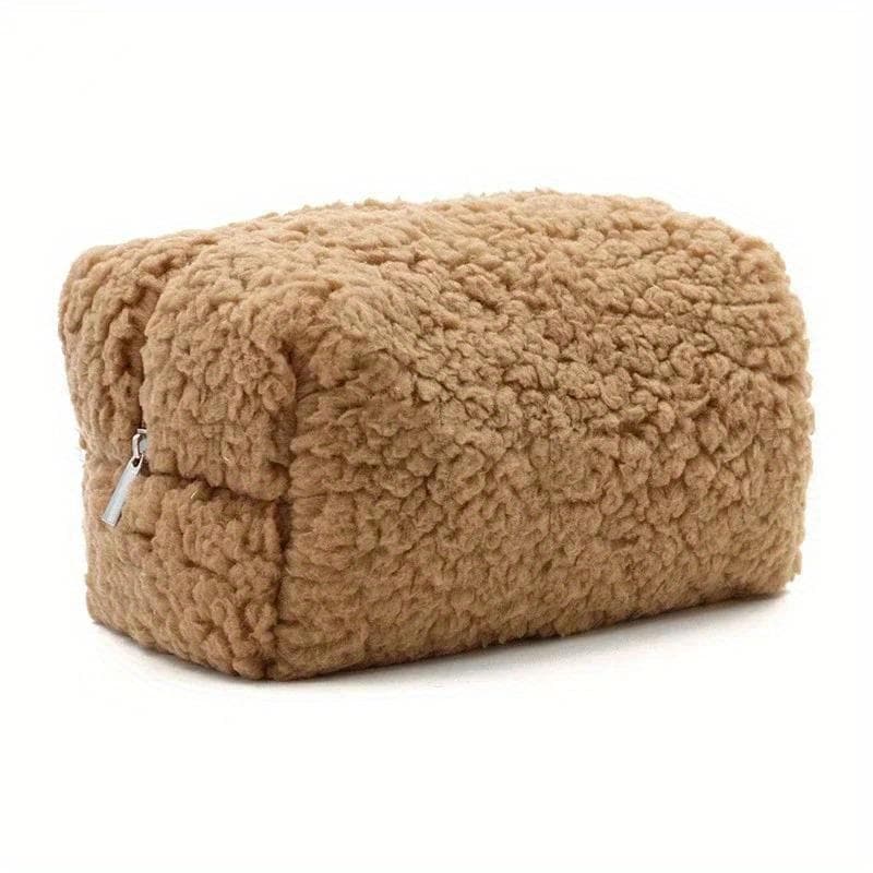 Lambswool Small Cosmetic Bag Cute Plush Makeup Organizer Pouch Kawaii Pencil Case Bags Travel Coin Purse Household Storage