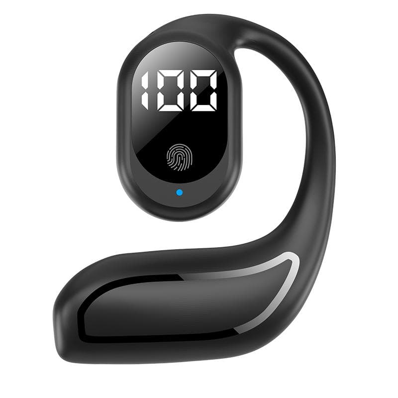 Mini TWS Bluetooth 5.3 Headphone Single Ear Hook Business Earphone Earbud Ear-Clip Wireless HiFi Stereo Noise Reduction Headset for Huawei Samsung black