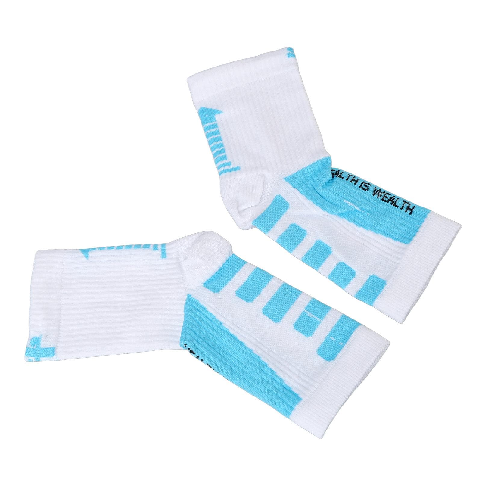 Sports Heel Socks Ankle Protection Foot Sleeve Support Compression Heel Socks for Athlete White and sky blue