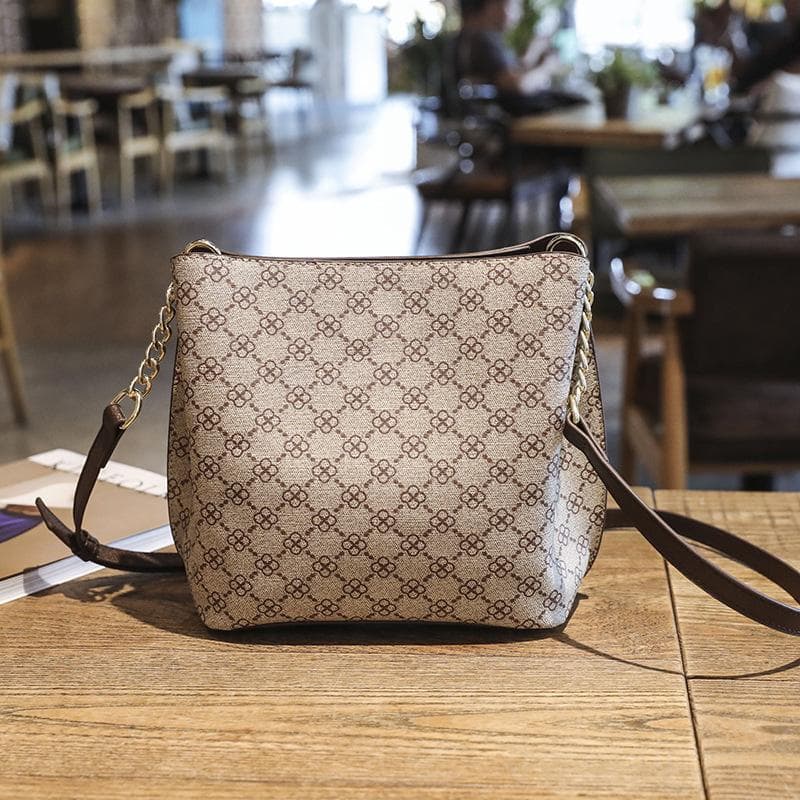Bag Women Easy To Take Bucket Bag Temperament Goddess Print Small Bag Large Capacity Single Shoulder Crossbody Bag