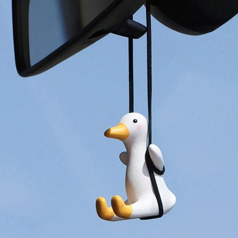 Cute Goose Car Ornament To Add Some Charm for Your Ride one-size white