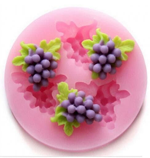 Grape Silicone Molds Candy Polymer Clay Mold DIY Baking Chocolate Mold Cupcake Fondant Cake Decorating Tools 3D Craft Soap Mould pink