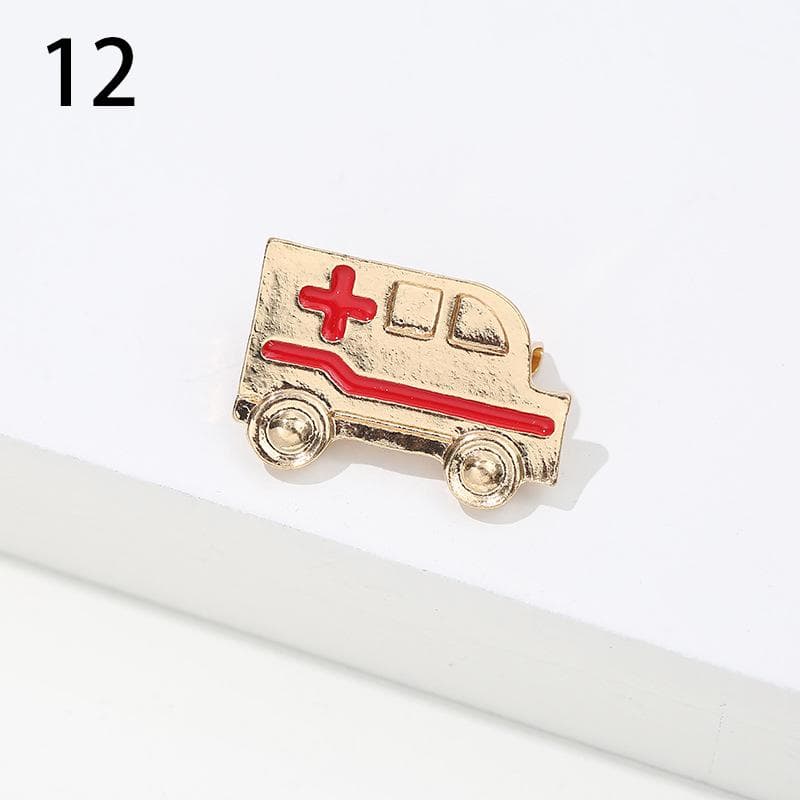 Nurse Hospital Medical Brooches Stethoscope Colorful Heartbeat Shape Enamel Jewelry Doctor Cute 12