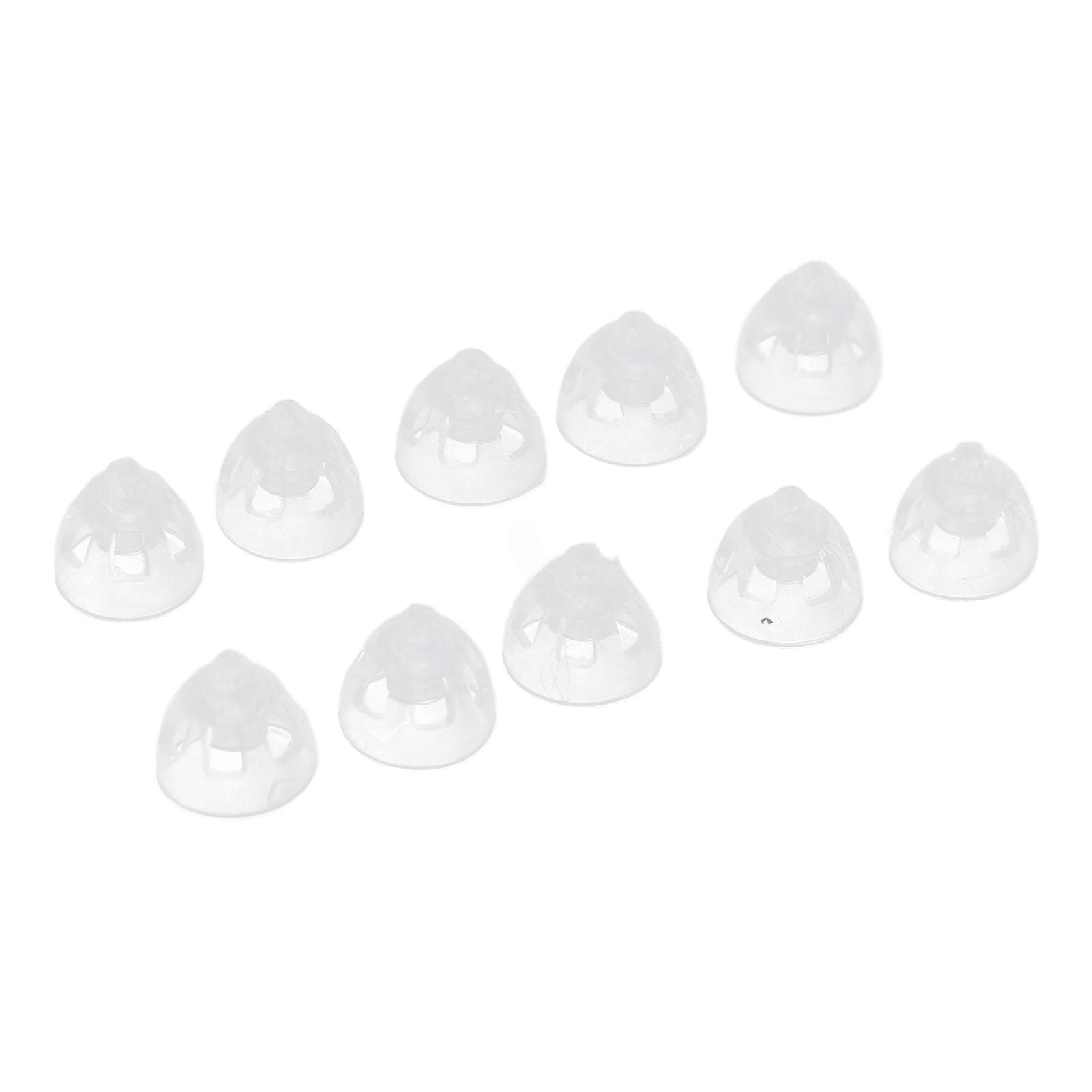 10pcs Sound Aid Replacement Domes High Transparency Single Layer Silicone Reusable Open Vented 8mm Medium