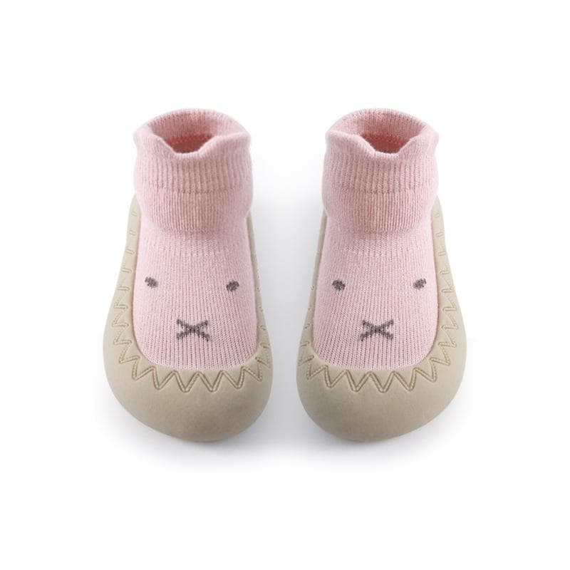Baby Socks Shoes Infant Cute Cartoon Kids Boy Shoes Soft Rubber Sole Child Floor Sneaker BeBe Booties Toddler Girls First Walker 24 pink