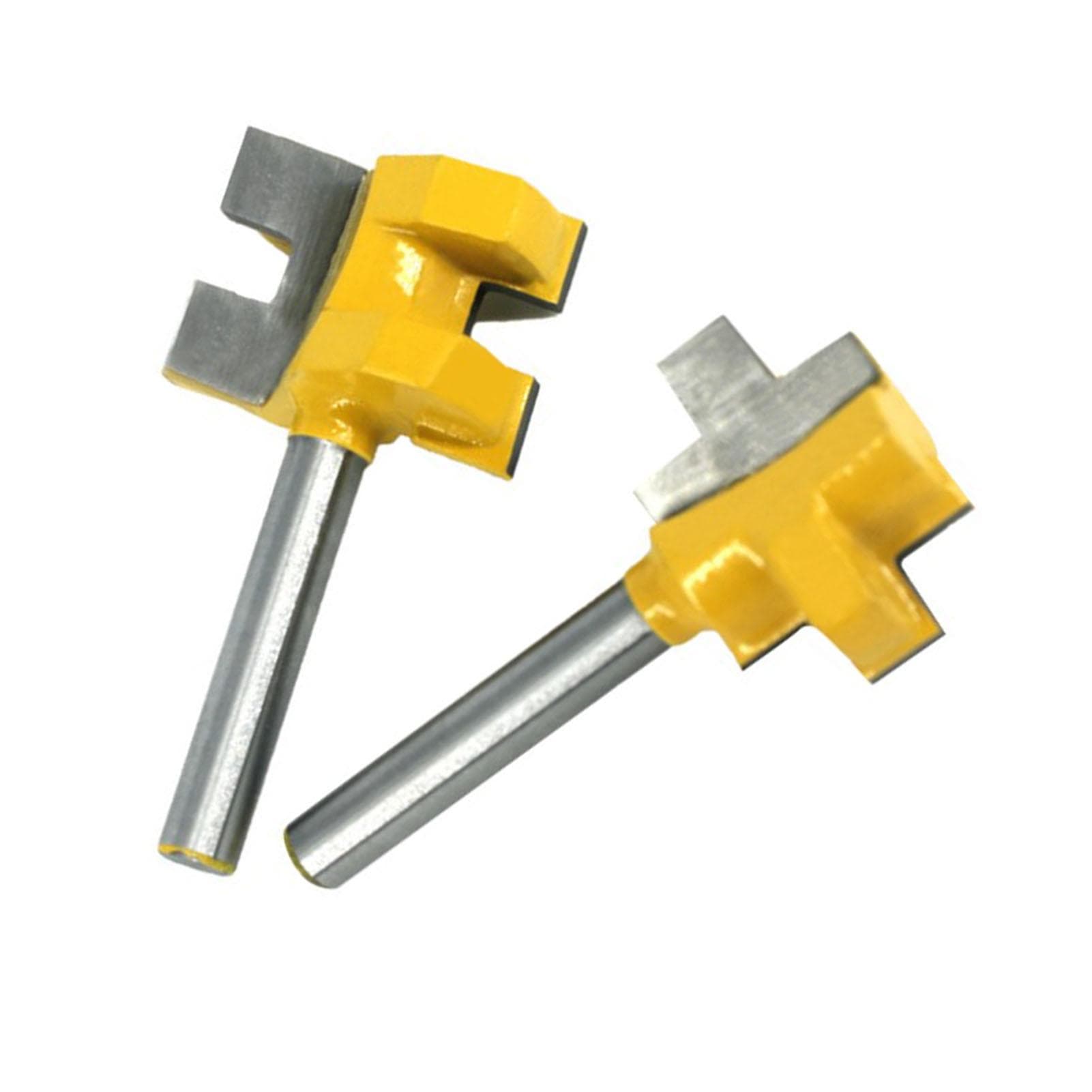 2Pcs Router Bit Cemented Carbide Slotting Cutter Bit 14in Shank for Woodworking