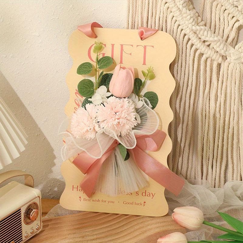 Mother's Day Card, Diy Three-dimensional Dried Flower Bouquet Greeting Card Material Package, Happy Holiday Greeting Card To Mother Mother Teacher