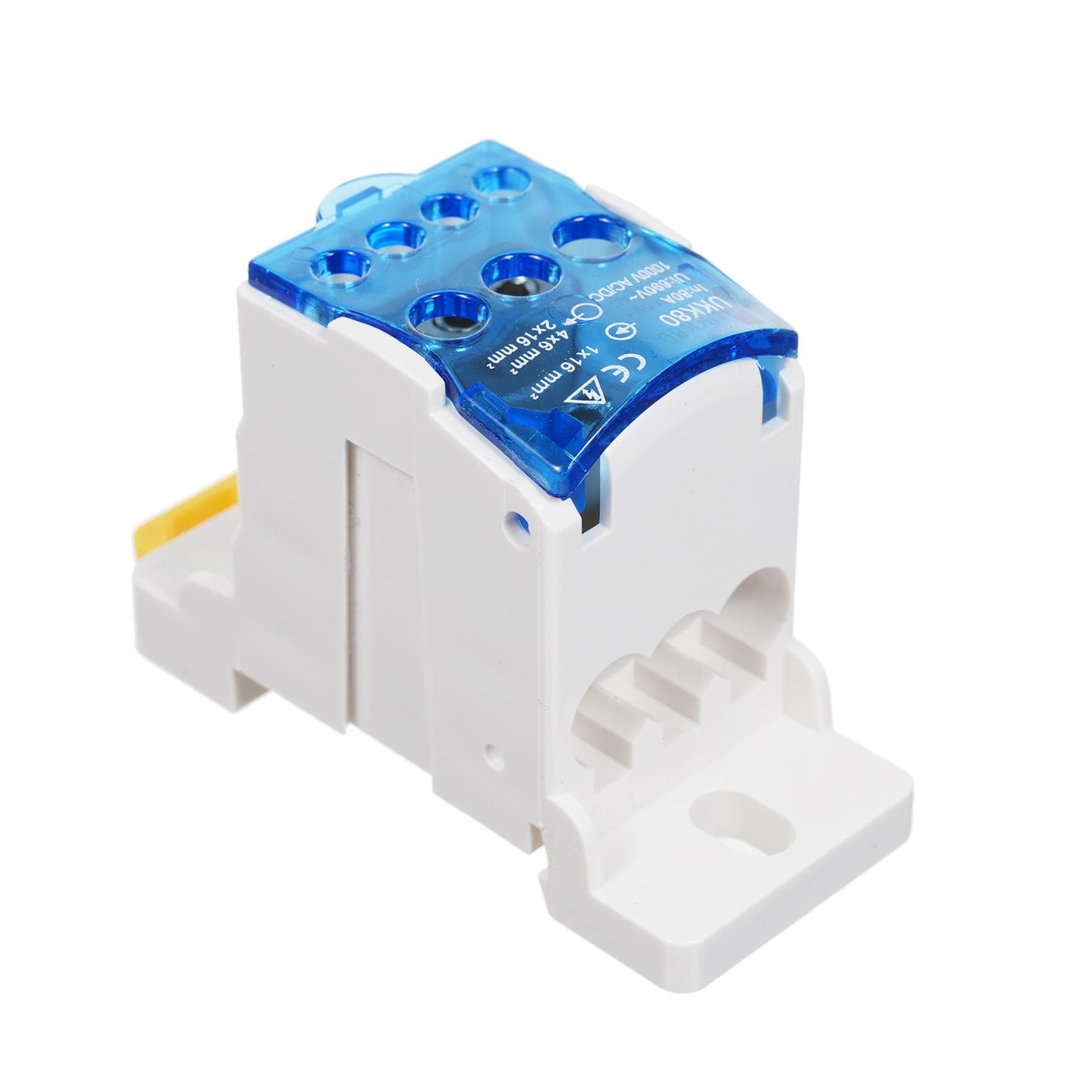 1 Pack 6 Positions Screw Terminal Strip Blocks with Cover Junction Box Branch Box Din Rail Terminal UKK80A multicolour