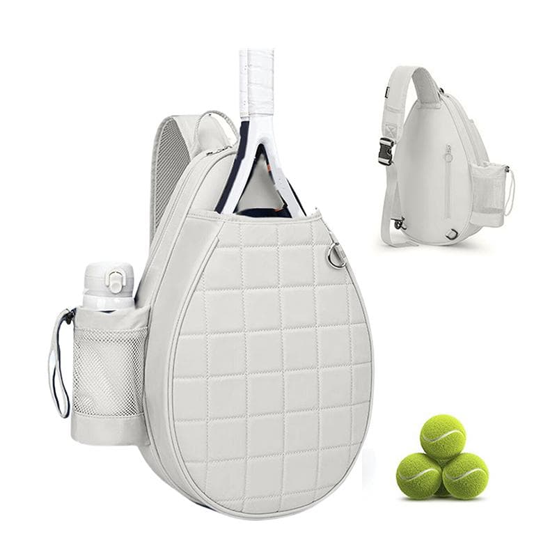 Tennis Bag, Quilted Tennis Backpack Holds 2 Rackets, Waterproof Crossbody Sling Pickleball Bags For Women, Men And Youth Dark blue