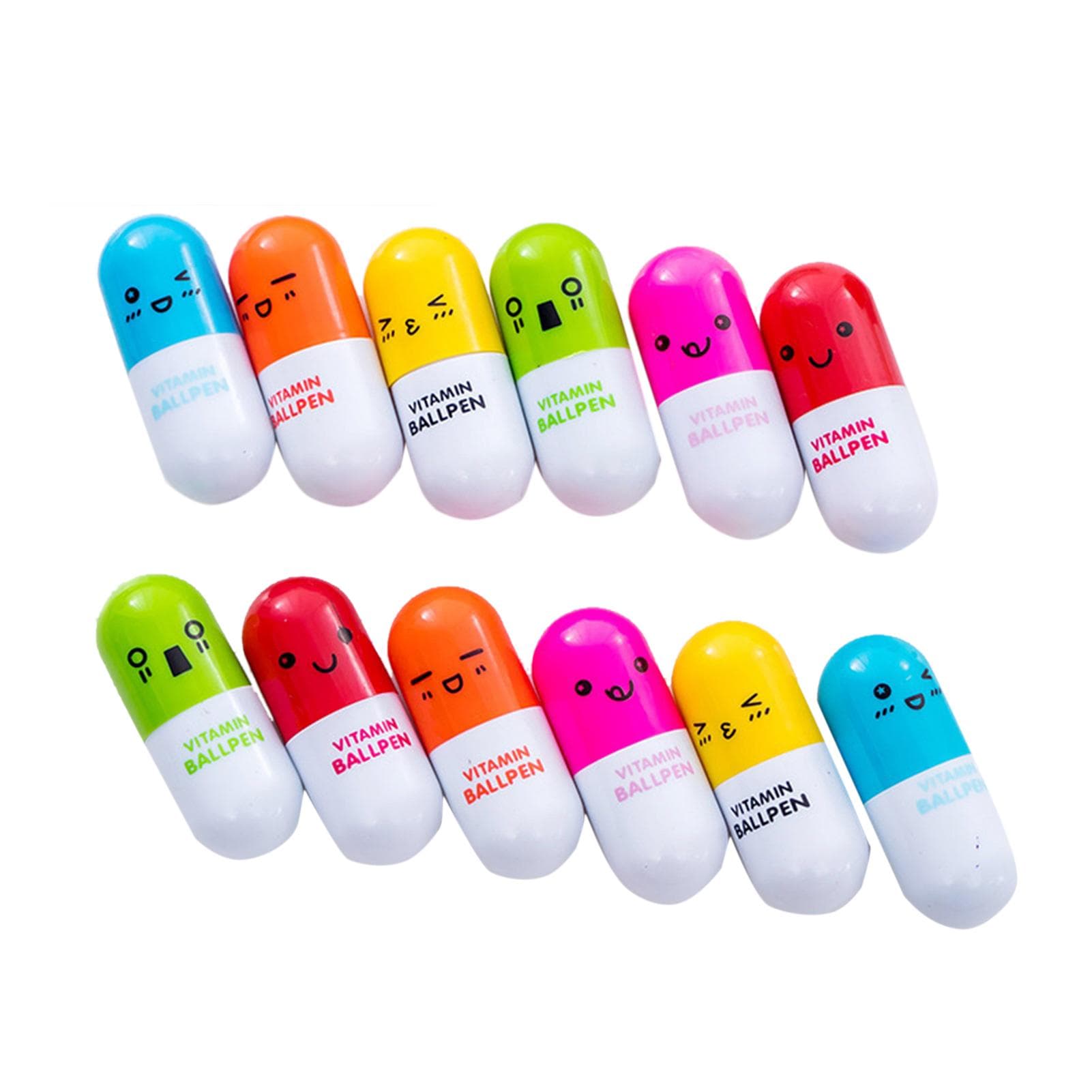 Pills Shaped Pens Smoother Writing Retractable Mini Portable Cute Cartoon Pills Shaped Pens for