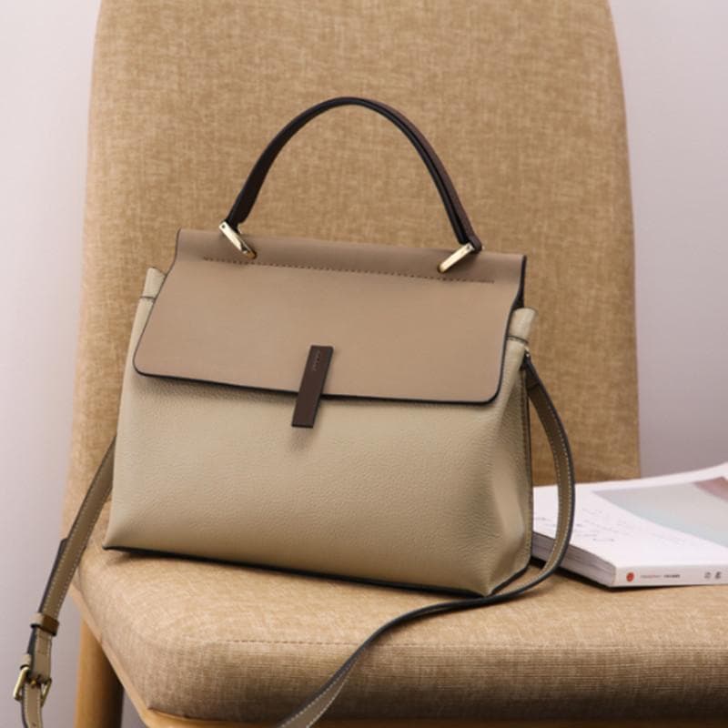 Women's Bags, Simple Retro One-shoulder Cross-slide Bags, Fashionable and Versatile Hand-held Soft Leather Bags, Crossbody Bags khaki