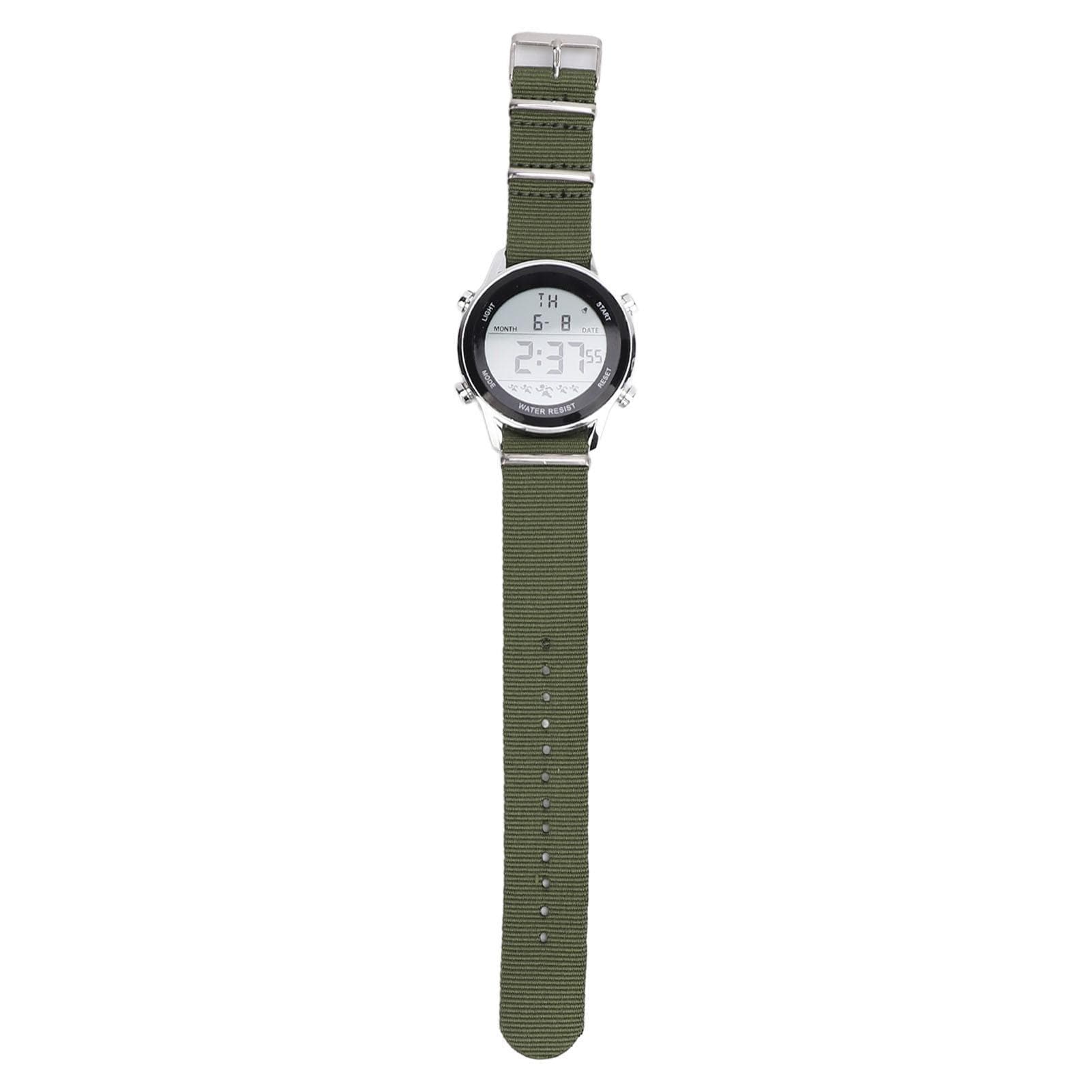 Mens Digital Sports Waterproof Watch Dual Time Zone Stopwatch Calendar Day Display Alarm Clock EL