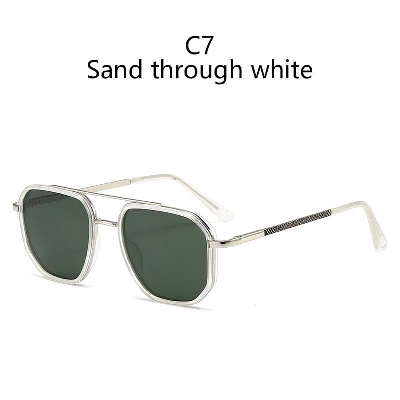 Designer Irregular Square Sunglasses Vintage Metal Frame UV400 Luxury Polygon Sun Glasses for Women Oculos De Sol Polarizing lens