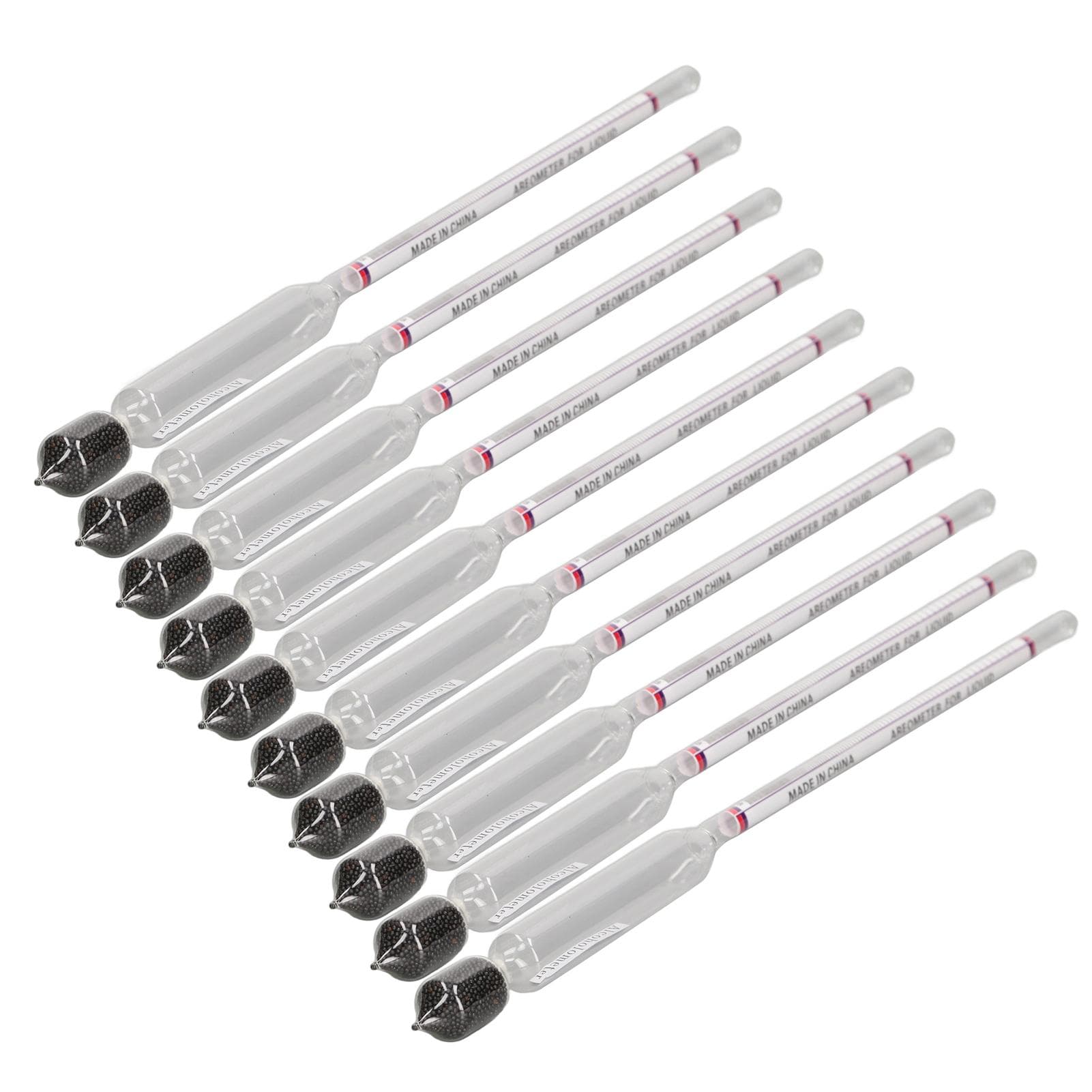10 Pcs Wine Alcohol Meter 0?100 degrees High Accuracy Glass Hydrometer for Laboratory Home