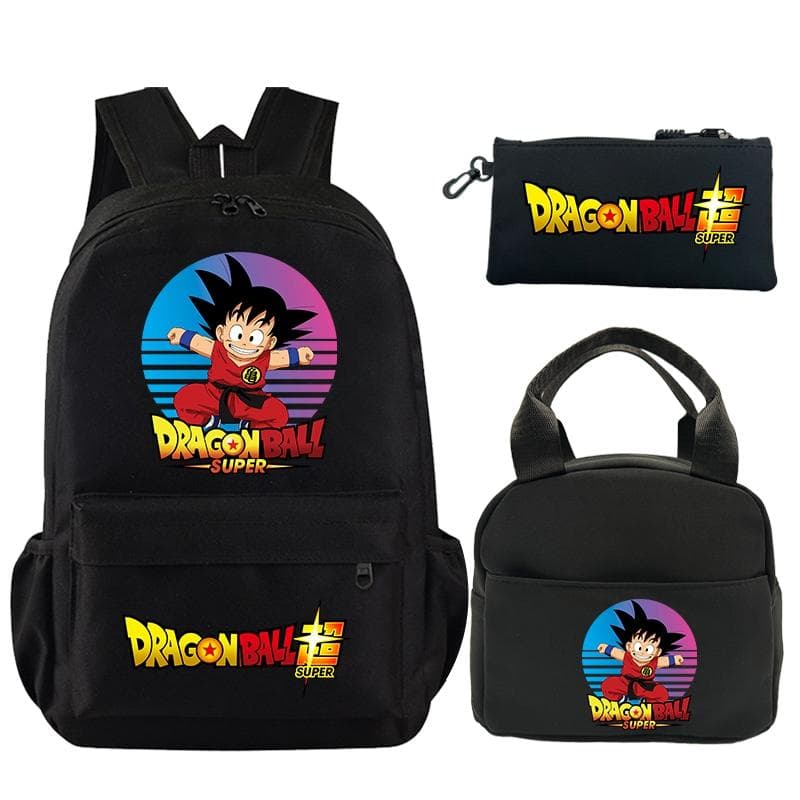 3Pcs/set Backpack Dragon Ball Printed Bookbag with Lunch Bag Pencil Case Teenager Children Girl Boy Schoolbag Rucksack