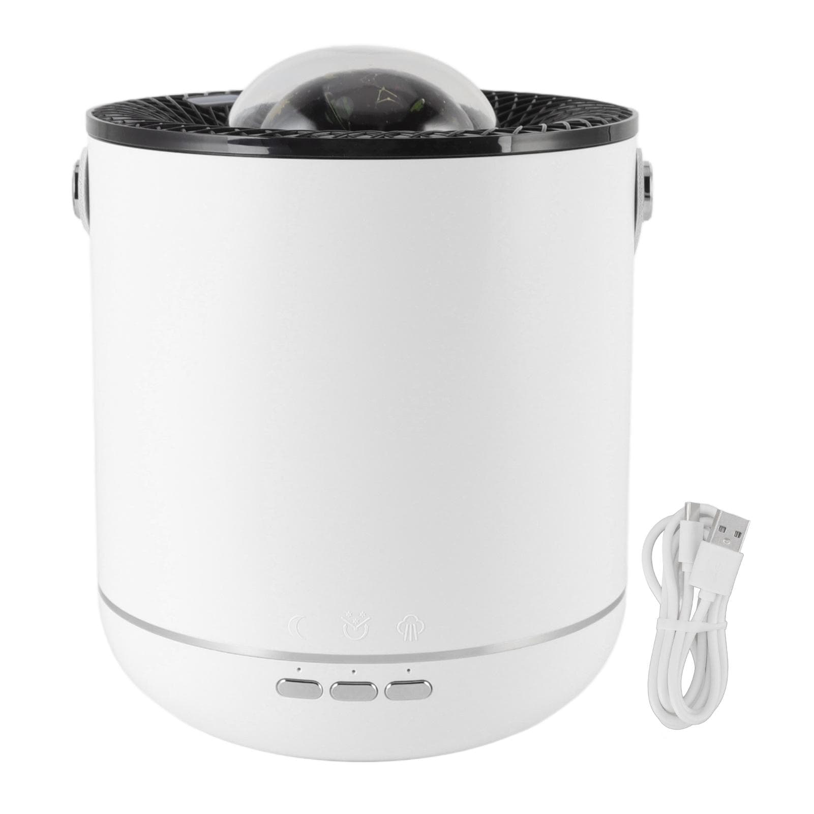 450ml Projector Lamp Humidifier 360 degrees Dynamic Rotation Ultrasonic Essential Oil Diffuser with Night white