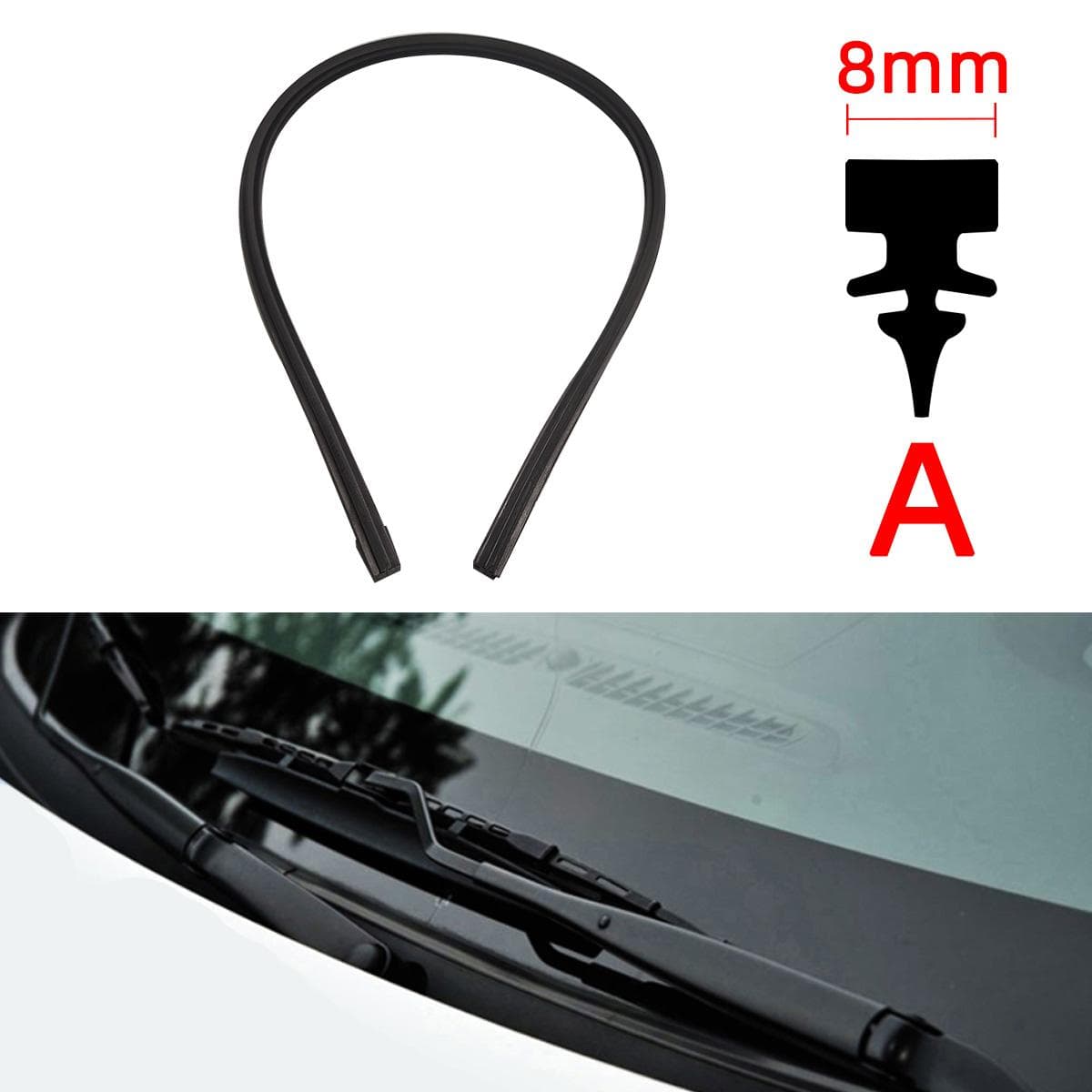 Auto Car All seasons Windshield Wiper Blades Refills Natural Rubber Strips Wiper Blade Replacement Parts All Types Fit 14 - 32 24inch black