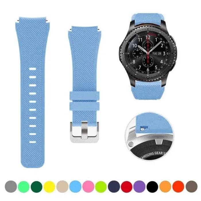 20mm 22mm Band For Samsung Galaxy Watch 3 4 5 6 46mm 42mm Gear S3/ Sport Active 2 Silicone Bracelet For Huawei GT 4 3 2/2e Strap 20mm light blue