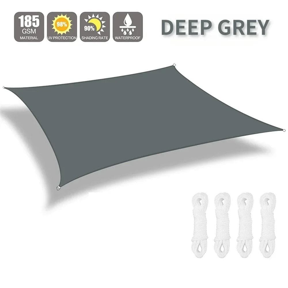 UV Block Water Resistant Shade Sail Sun Shelter Canopy Pool Rectangle Square Awning Shading For Garden Patio Backyard Car 2mx3m