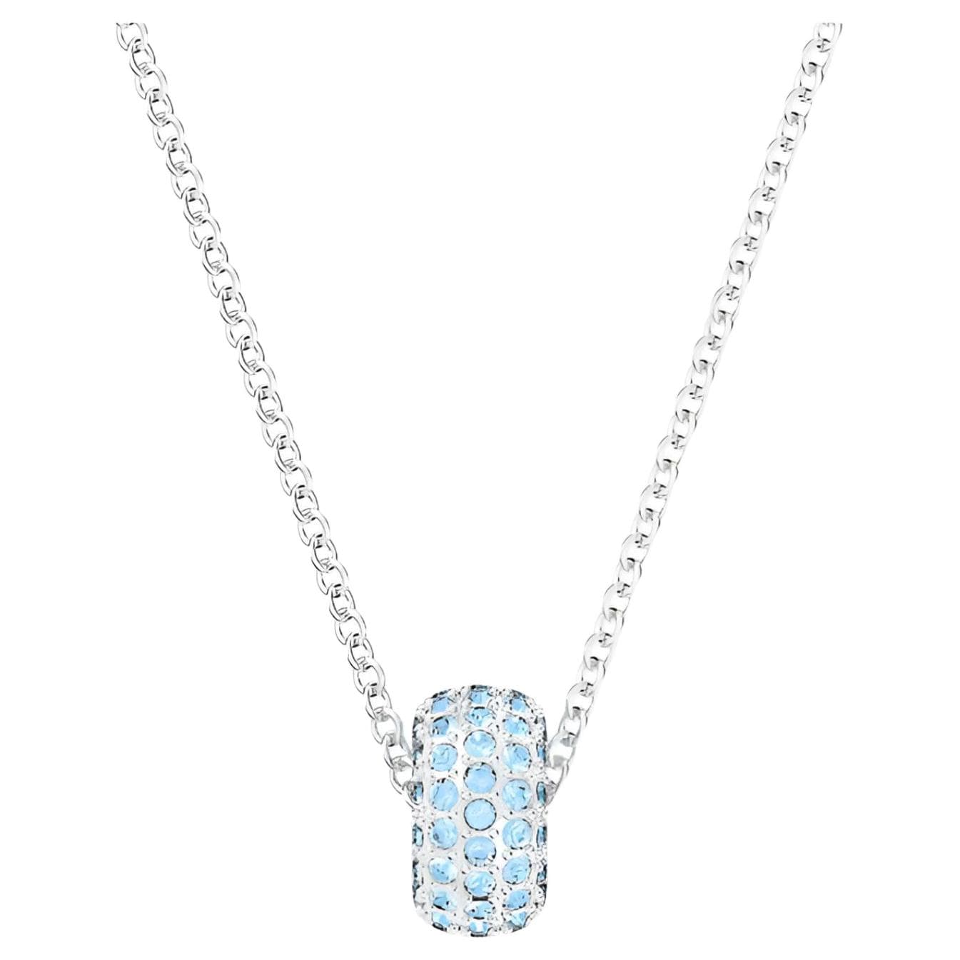 Swarovski Dextera Pendant Artificial Crystal Rhodium Plated Necklace Women necklace 5642886 Box (Random Color)