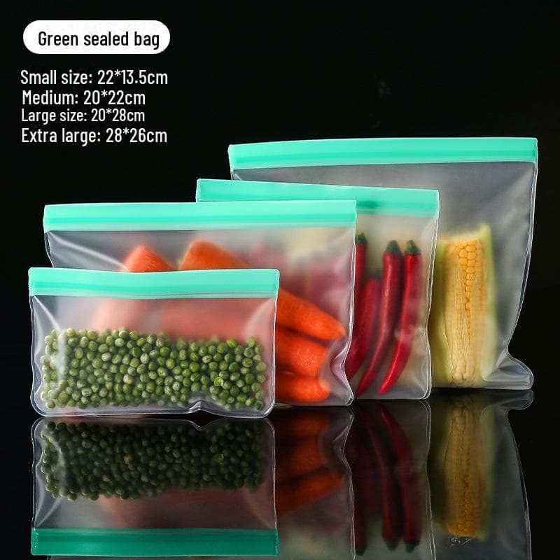 EVA Thickened Ziplock Food Preservation Bag for Refrigerator Extra Large green