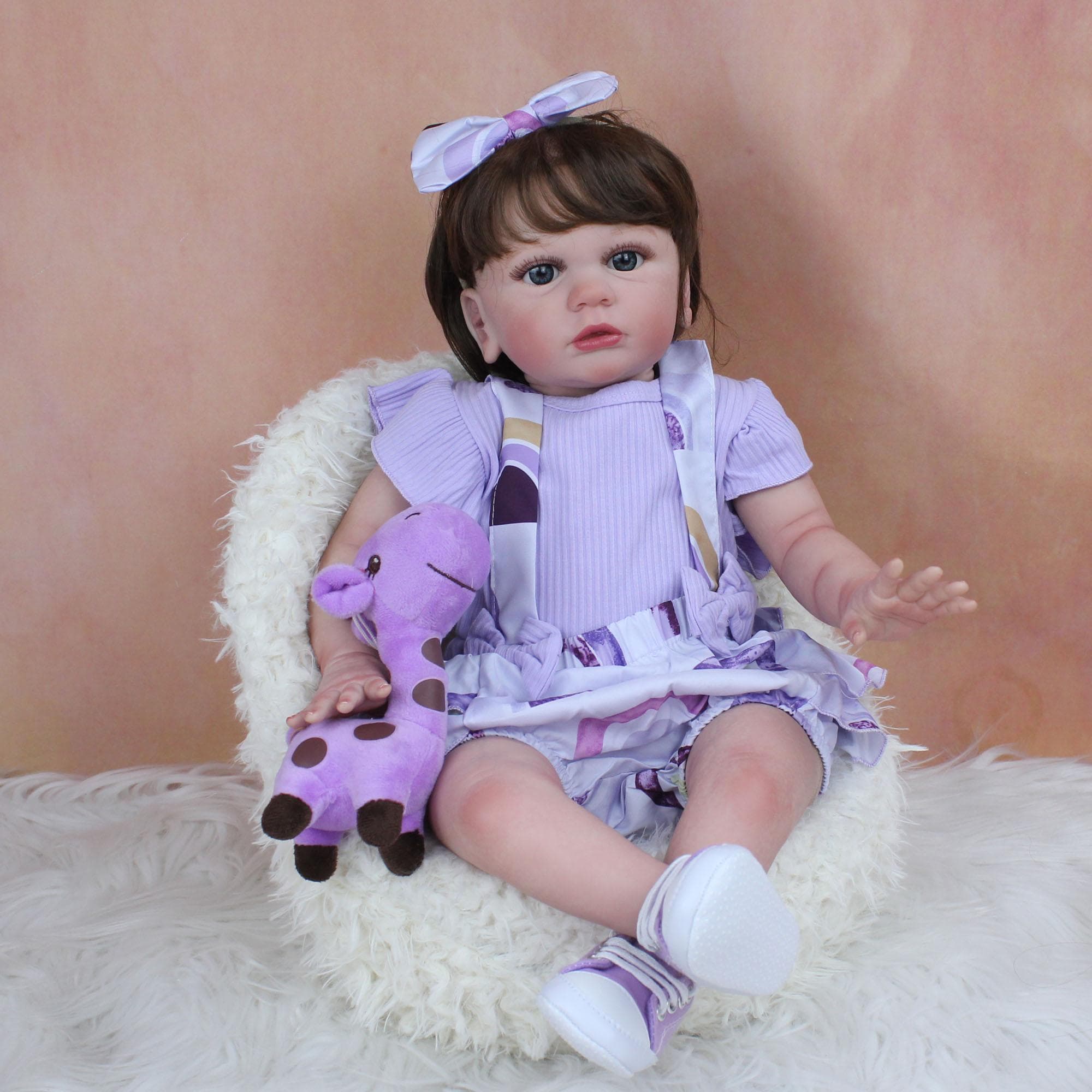 60 CM Reborn Baby with 3D Skin Visible Veins Soft Silicone Doll Toy For Girl Lovely Princess Art Bebe with Cloth Body Finished doll