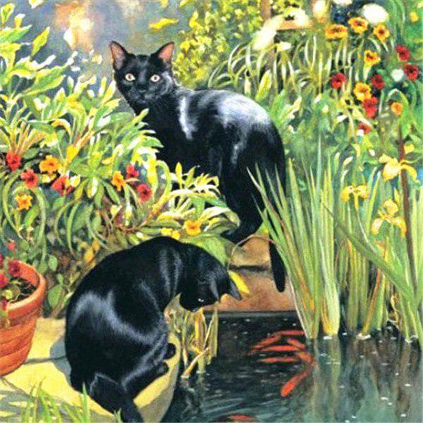 Diamond Painting Animals Cat Diamond Embroidery Animal Picture of Home Decoration 30x30CM