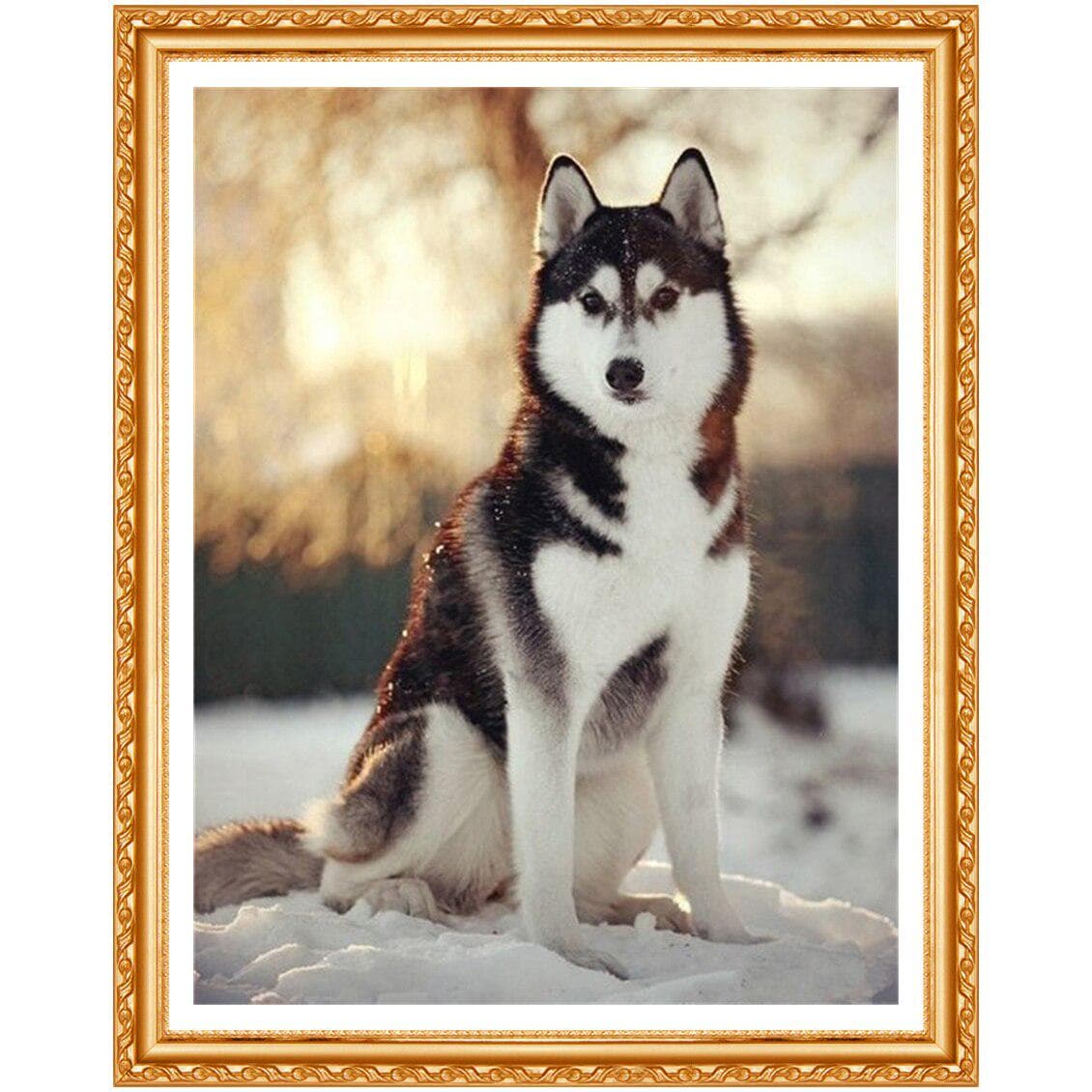 5d Diy Diamond Painting Round Diamond Embroidery Animals Wolf Diamond Round Full 20X30CM