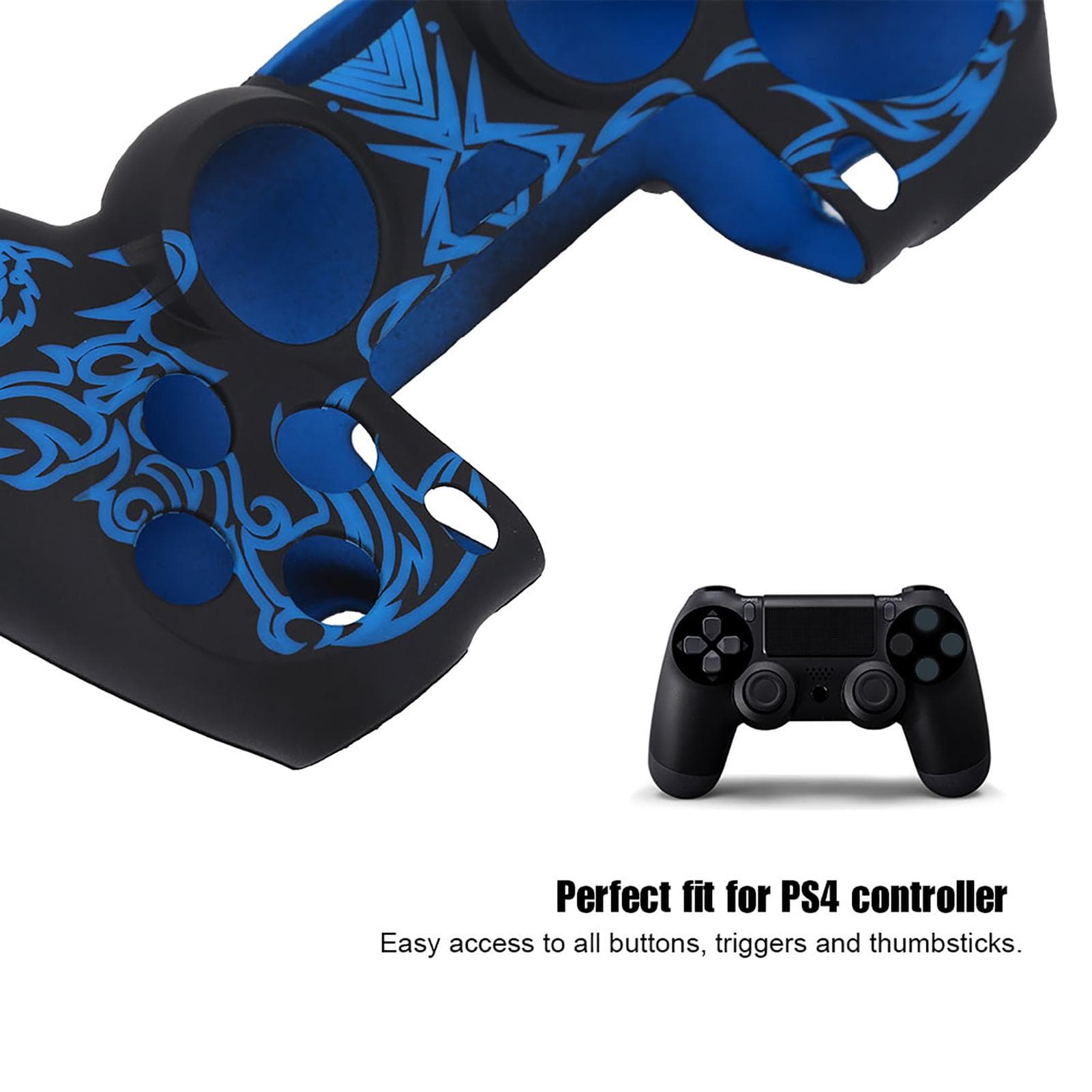 Soft Silicone Case Skin Grip Shell Cover for Controller Red blue