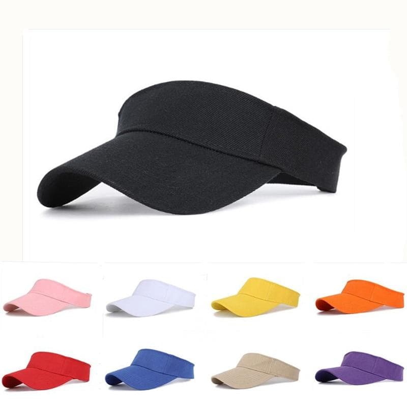 Tennis Caps Men Women Adjustable Sport Headband Classic Sun Sports Visor Hat Running Caps Tennis Beach Hat Outdoor Sports Hat black