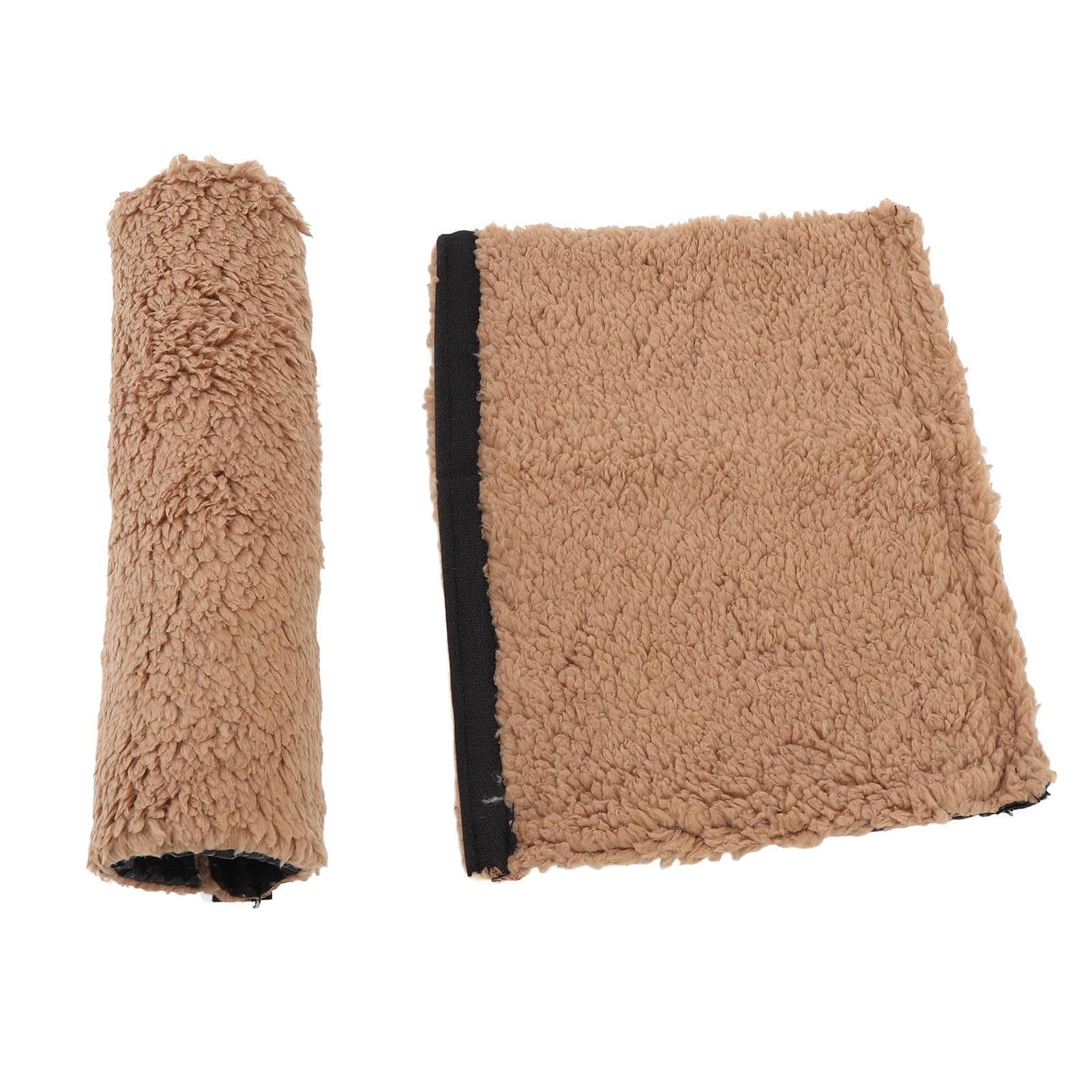 2pcs Chair Armrest Pad Sheepskin Fleece Armrest Cushion Comfortable Chair Armrest Pad for Transport brown