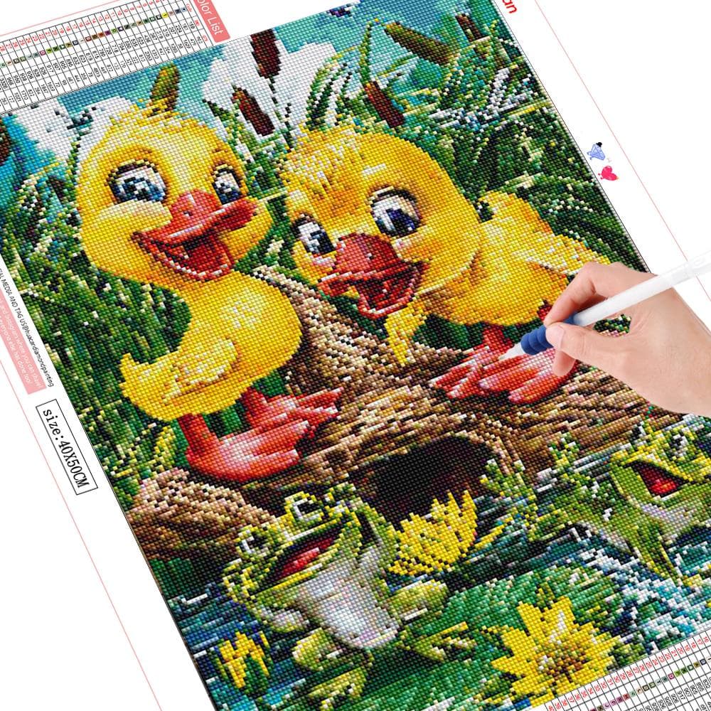 D Diamond Embroidery Cross Stitch Duck Full Round Painting Animal 20X30CM