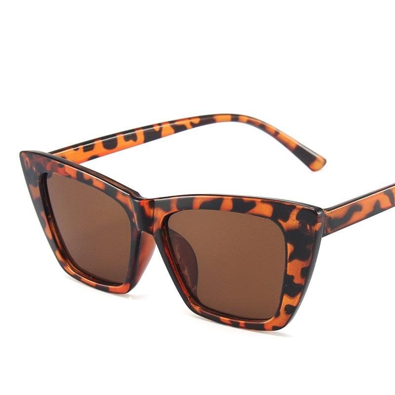 Fashion Cat Eye Sunglasses Women Retro Square Glass Female Eyewear UV Protection Stylish Lady Sunglasses
