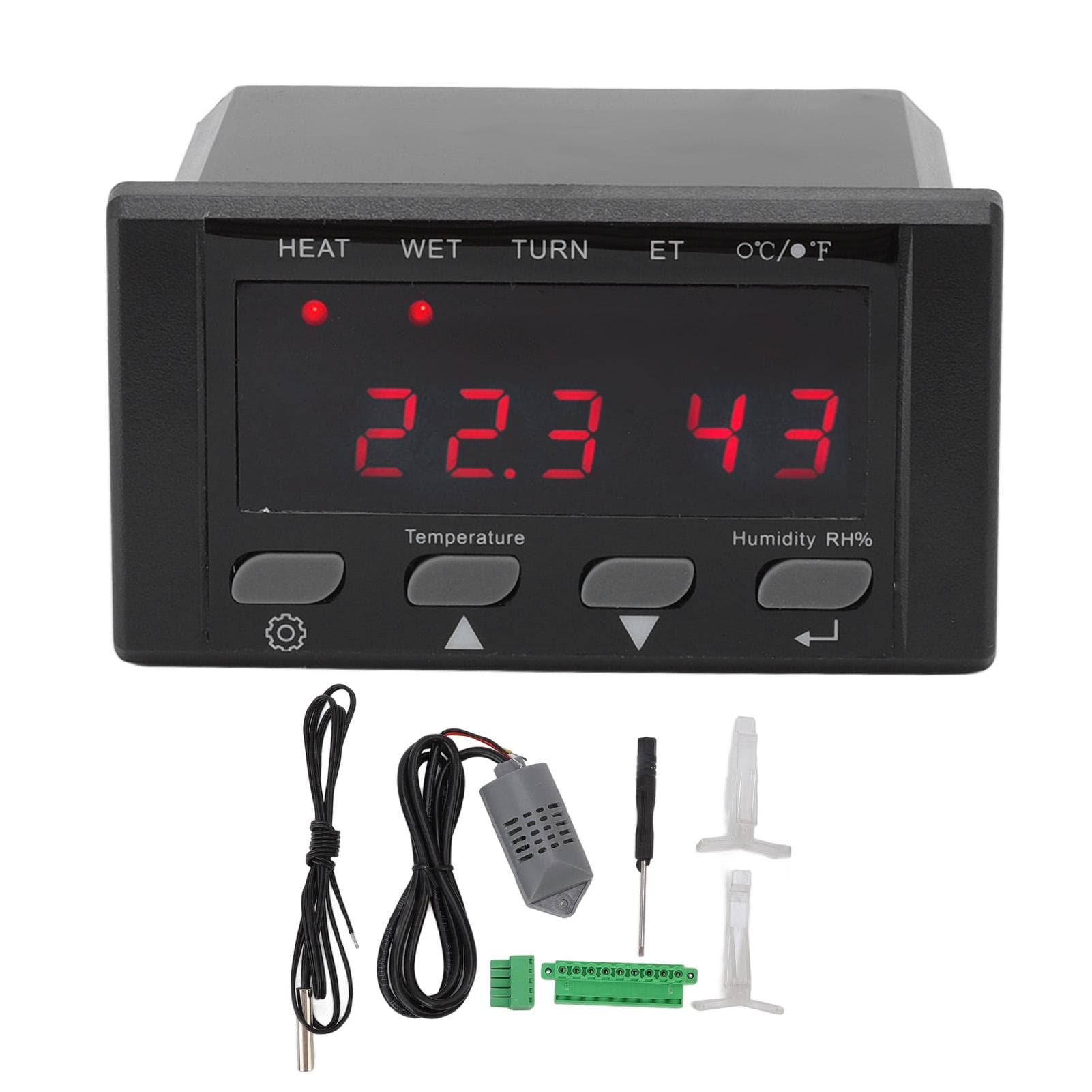Incubator Temp Humidity Controller Fahrenheit Celsius Digital Egg Incubator Thermostat for Reptile