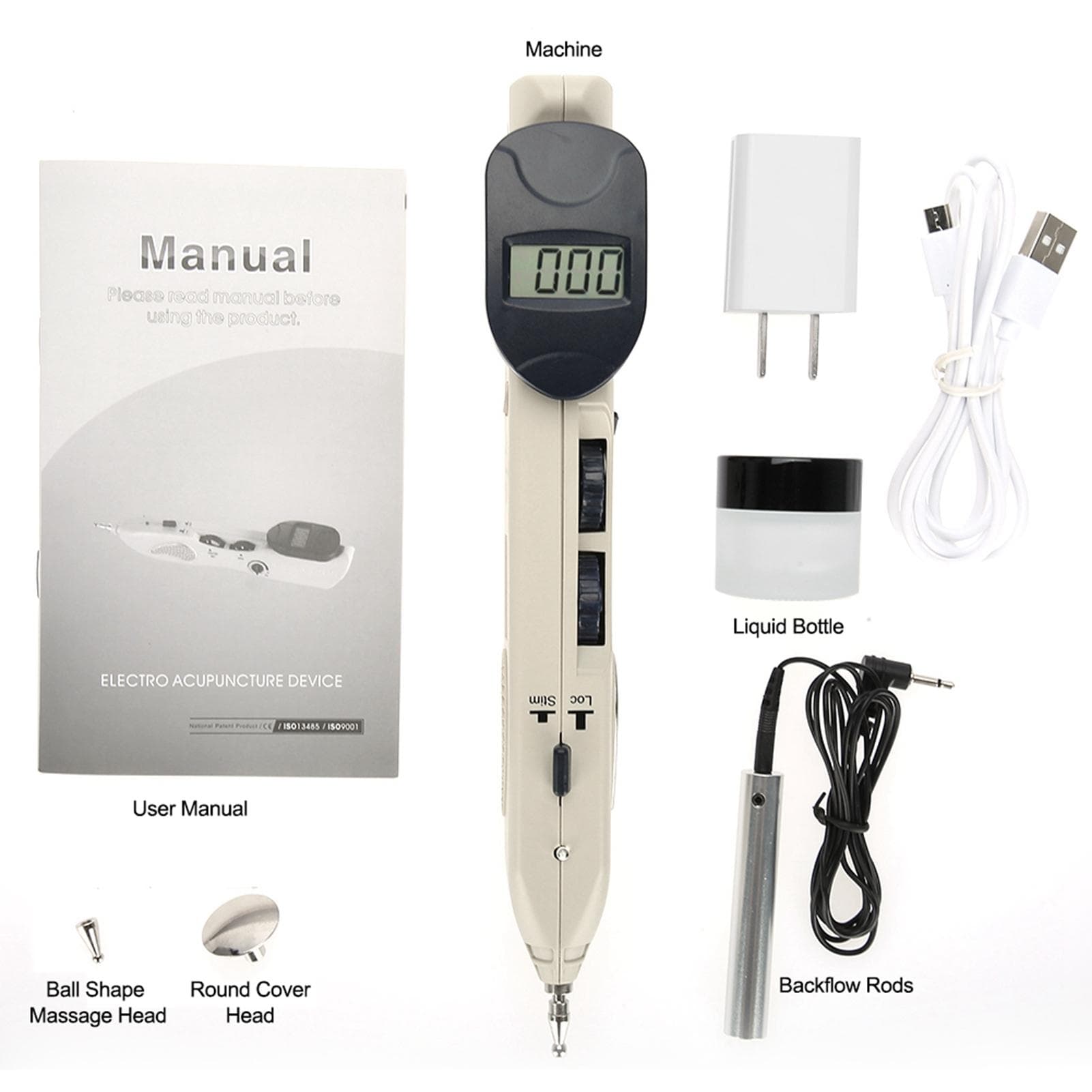 Digital Electronic Acupuncture Health Care Pulse Massage Device Health Care Tool 110‑240V