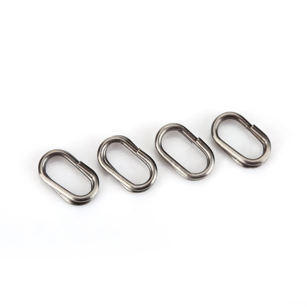 100Pcs Stainless Steel Oval Split Rings Swivel Snap Fishing Tackle Connector(9x15mm)