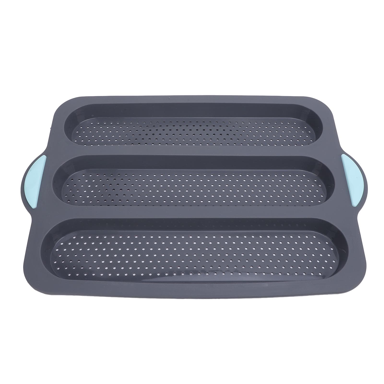 Silicone Bread Pan Nonstick Heat Resistant Perforated French Bread Baking Pan Cake Pan with Anti 3 Cavity