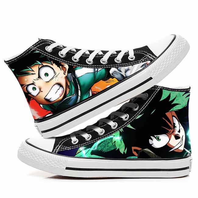 Anime My Hero Academia Cosplay Casual Graffiti High Help Canvas Shoes Cos Hip Hop Student Shoes 44