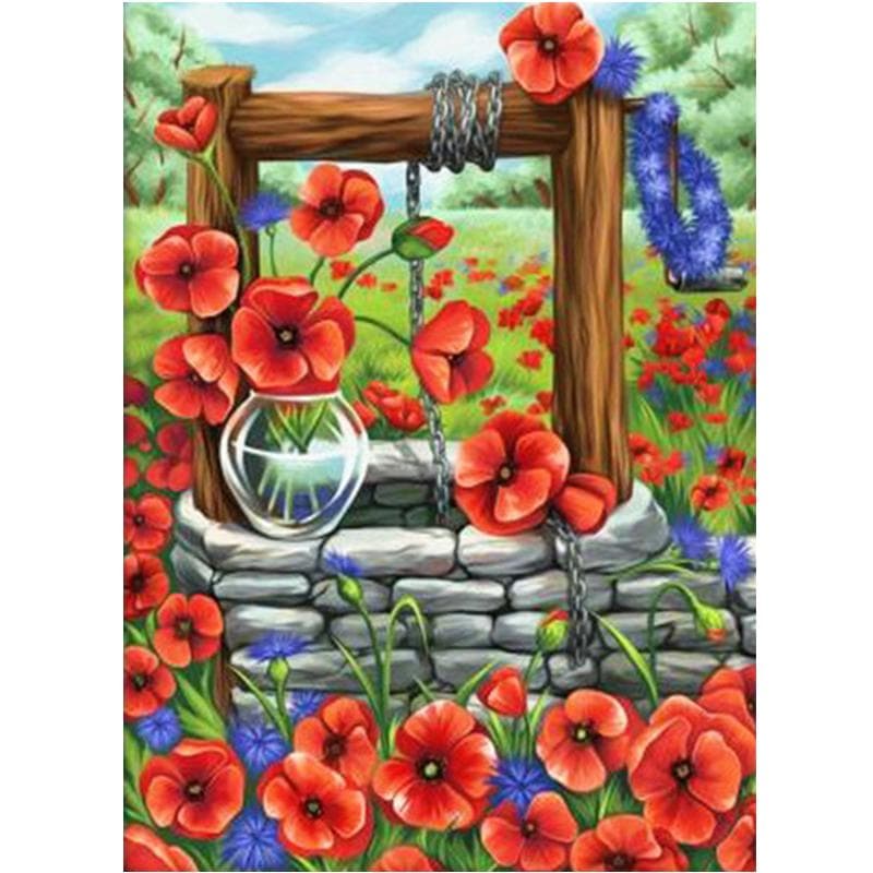 DIY 5D Diamond Painting Safflower Full Circular Diamond Embroidery Embroidery Picture of Rhinestone 20X30CM
