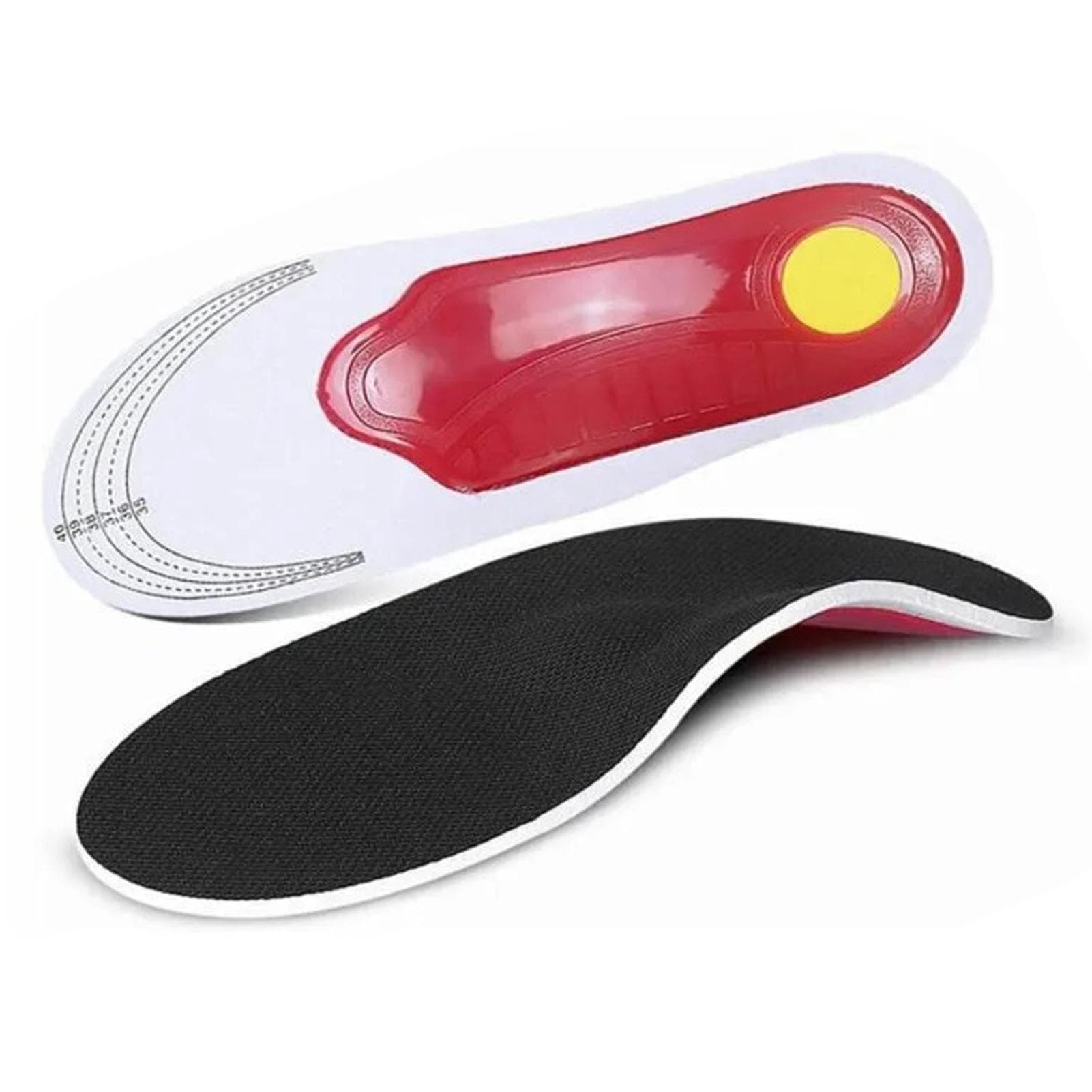 Foot Corrective Insoles Cuttable Reduce Pressure Arch Supports Orthotic Inserts for Flat Foot Red Large Size