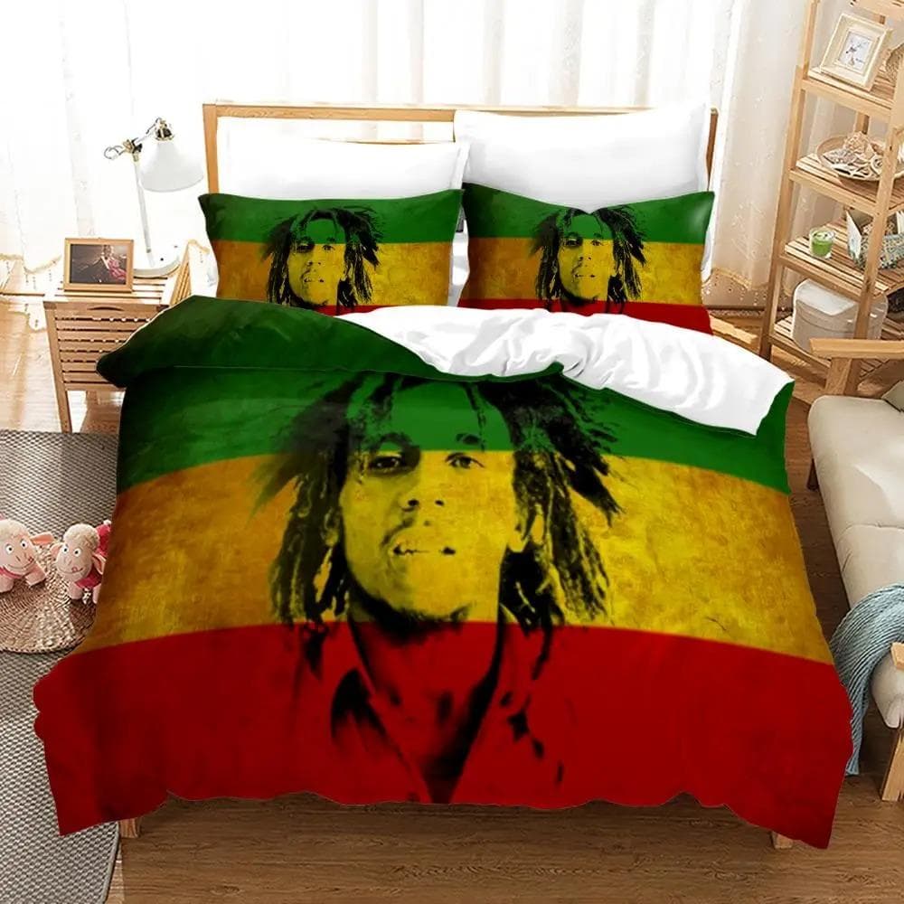 Bob Marley Duvet Cover Sets Music Legends Jamaica Singer Comfortable Bedspreads Queen King Size Bedding Sets Bedroom Decor 70x133cm 2pcs