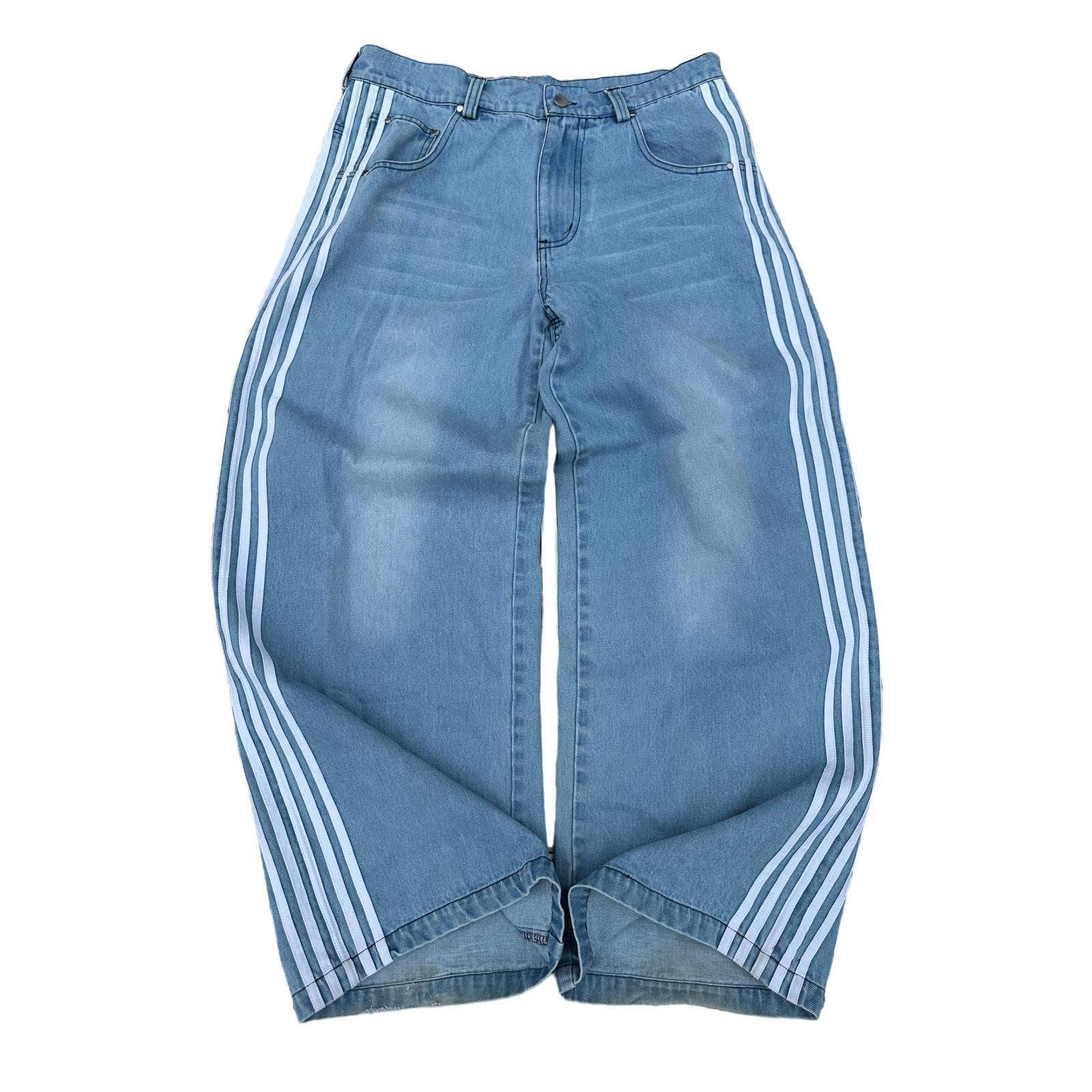 Retro Street Striped Jeans Harajuku Style Casual Wide-leg Pants Straight-leg Mopping Pants S