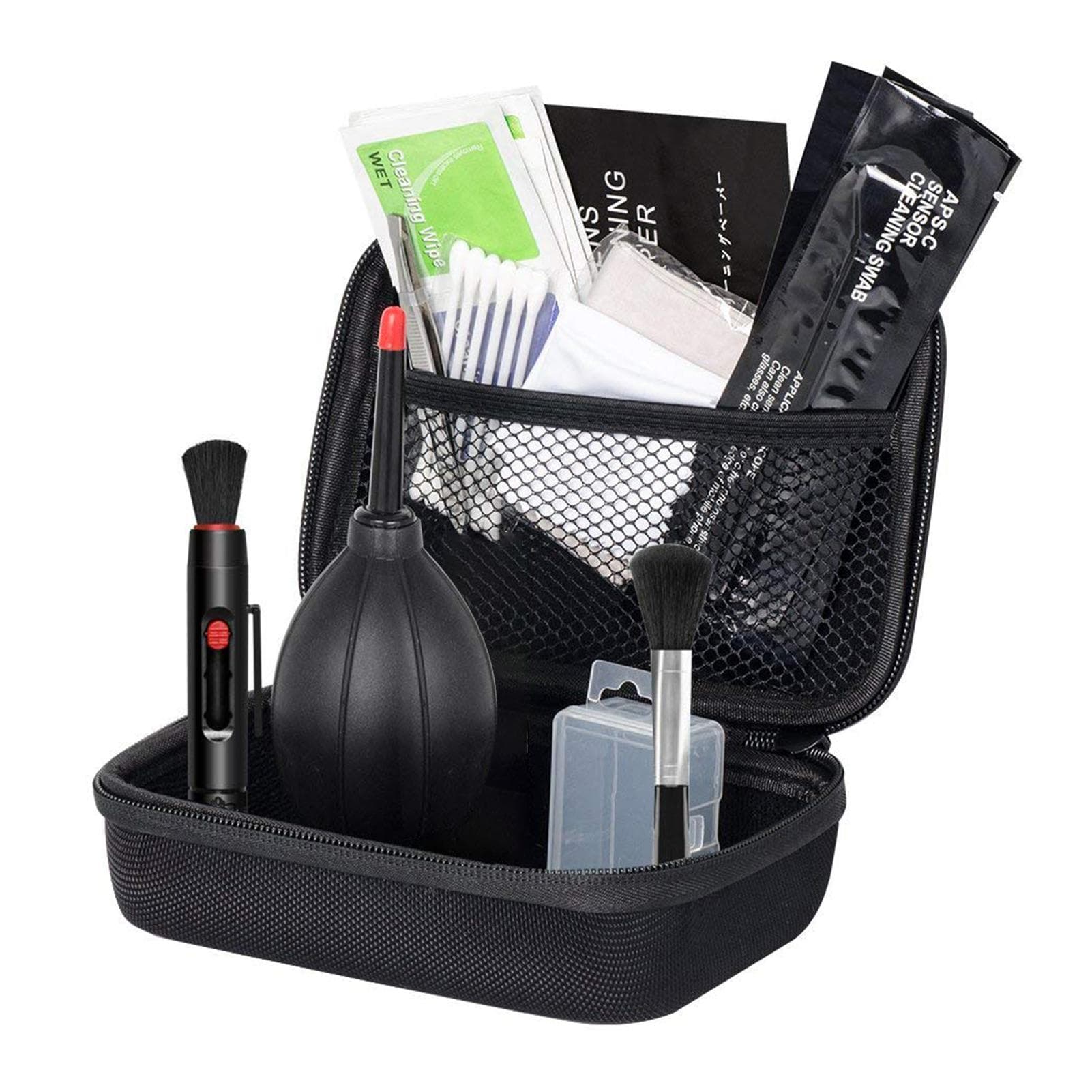 Professional Camera Cleaning Kit Sensor Cleaning Kit with Air Blower Cleaning Swabs Cleaning Pen black