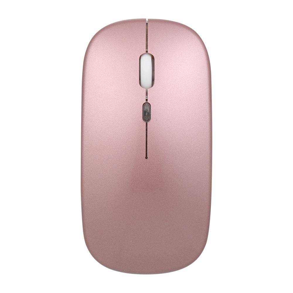 2.4G Wireless Slim Mouse Less Noise 3 Adjustable DPI 7color Breathing Light Rechargeable Mouse for With Light rose gold