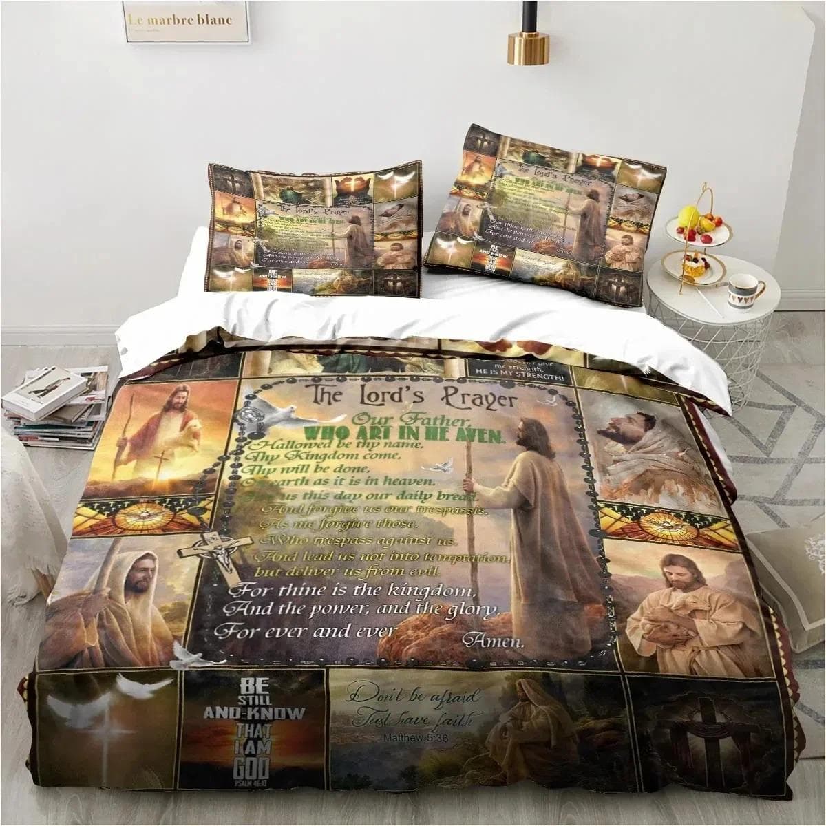 Jesus Christ Church Mary Christian Religious Bedding Set Duvet Cover Bed Set Quilt Cover Pillowcase Comforter king Queen Size US Full 200x230cm