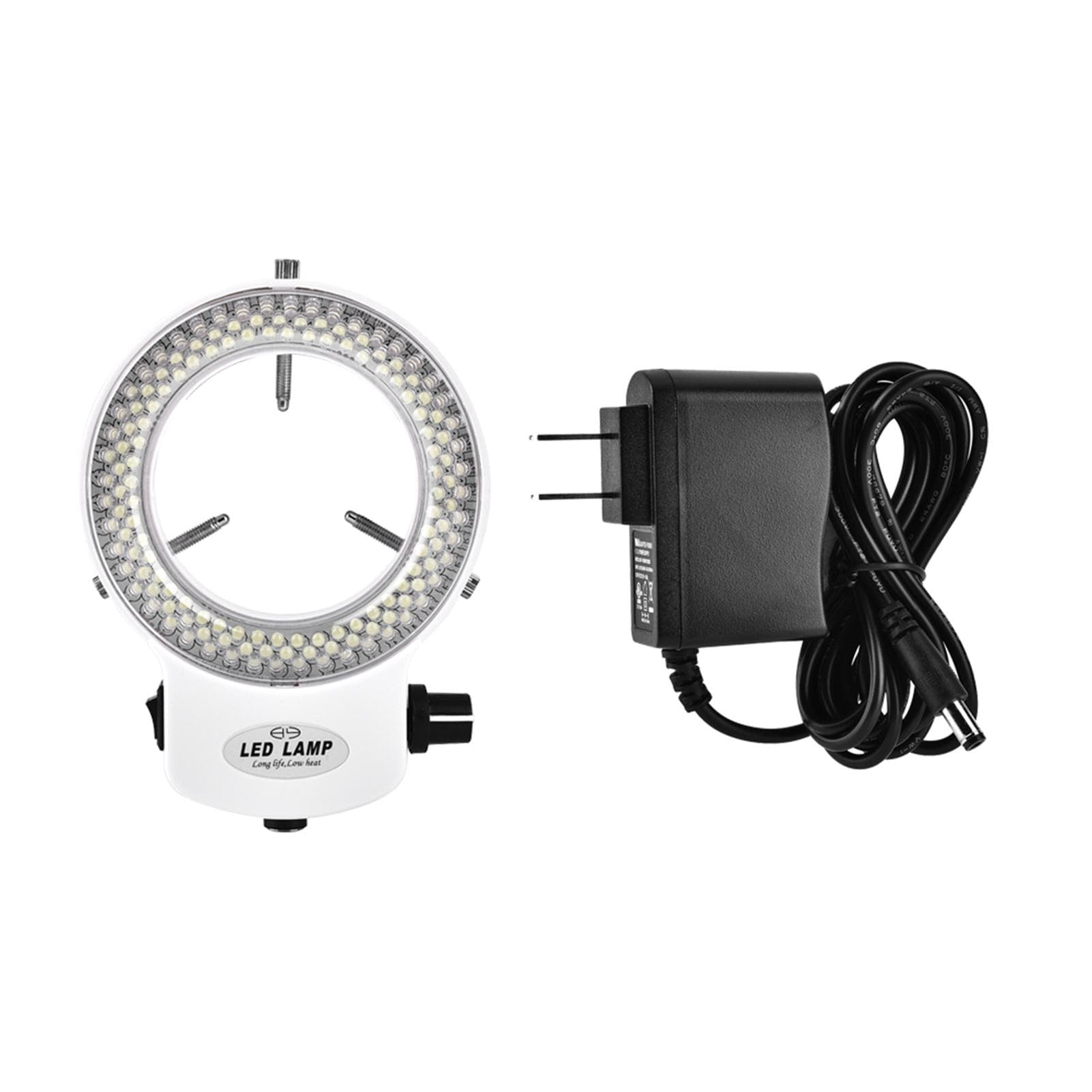 Microscope Camera 144 LED Beads Light Source Brightness Adjustable Ring Lamp US plug white