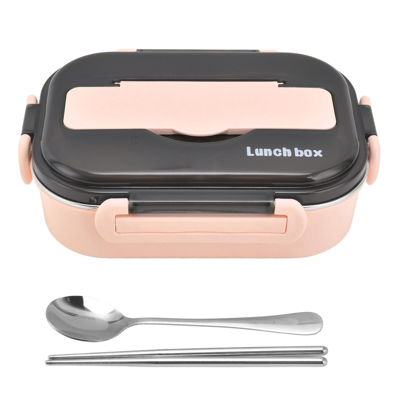 Lunch Box 1000ml Two Compartments Safe Durable Good Sealing Performance Portable Bento BoxPink L