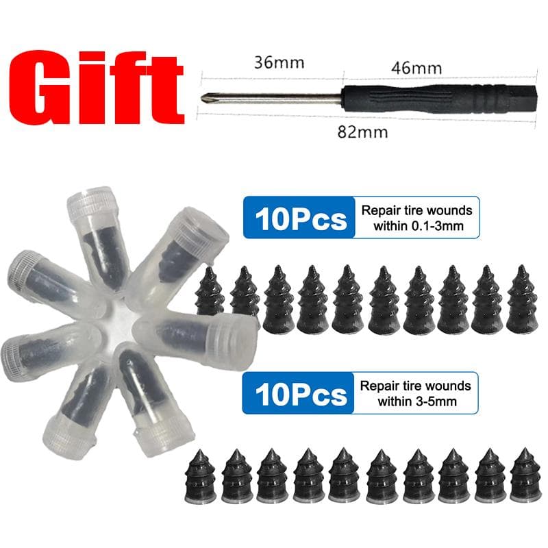 10/20/30Pcs Car Motorcycle Vacuum Tyre Repair Nails Truck Scooter Bike Tire Puncture Repair Tools Rubber Metal Nails Accessories 20Pcs Mix