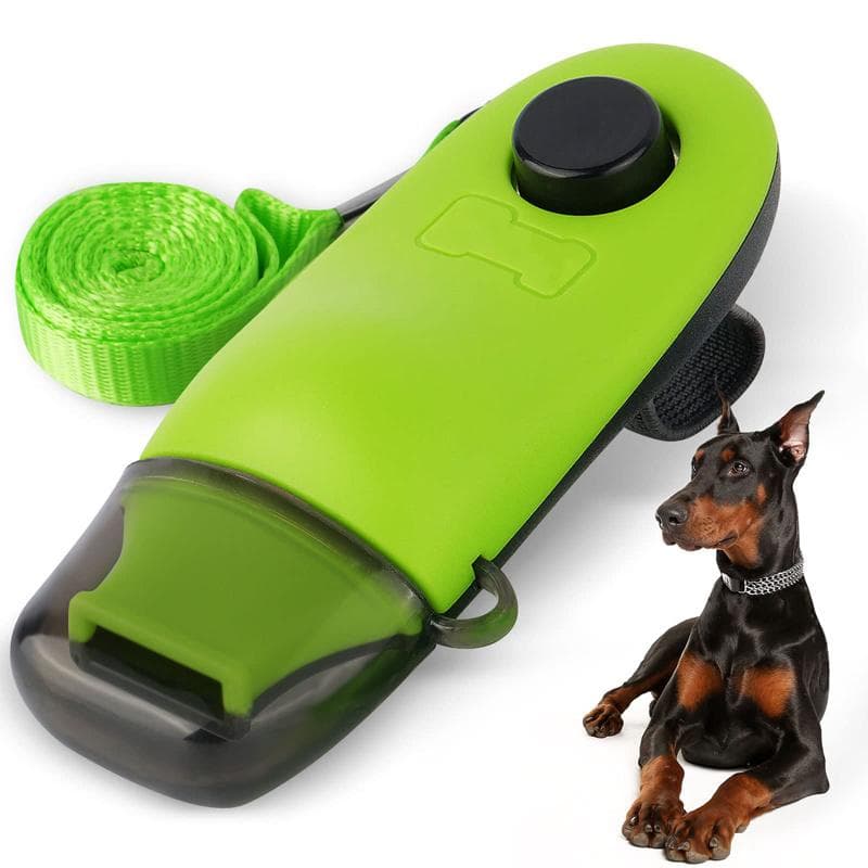 Dog Training Clicker Whistle 2 in 1 Dust Cover Training Pet Dog Recall For Bark Control Behavior Correction Outdoor Pet Items green
