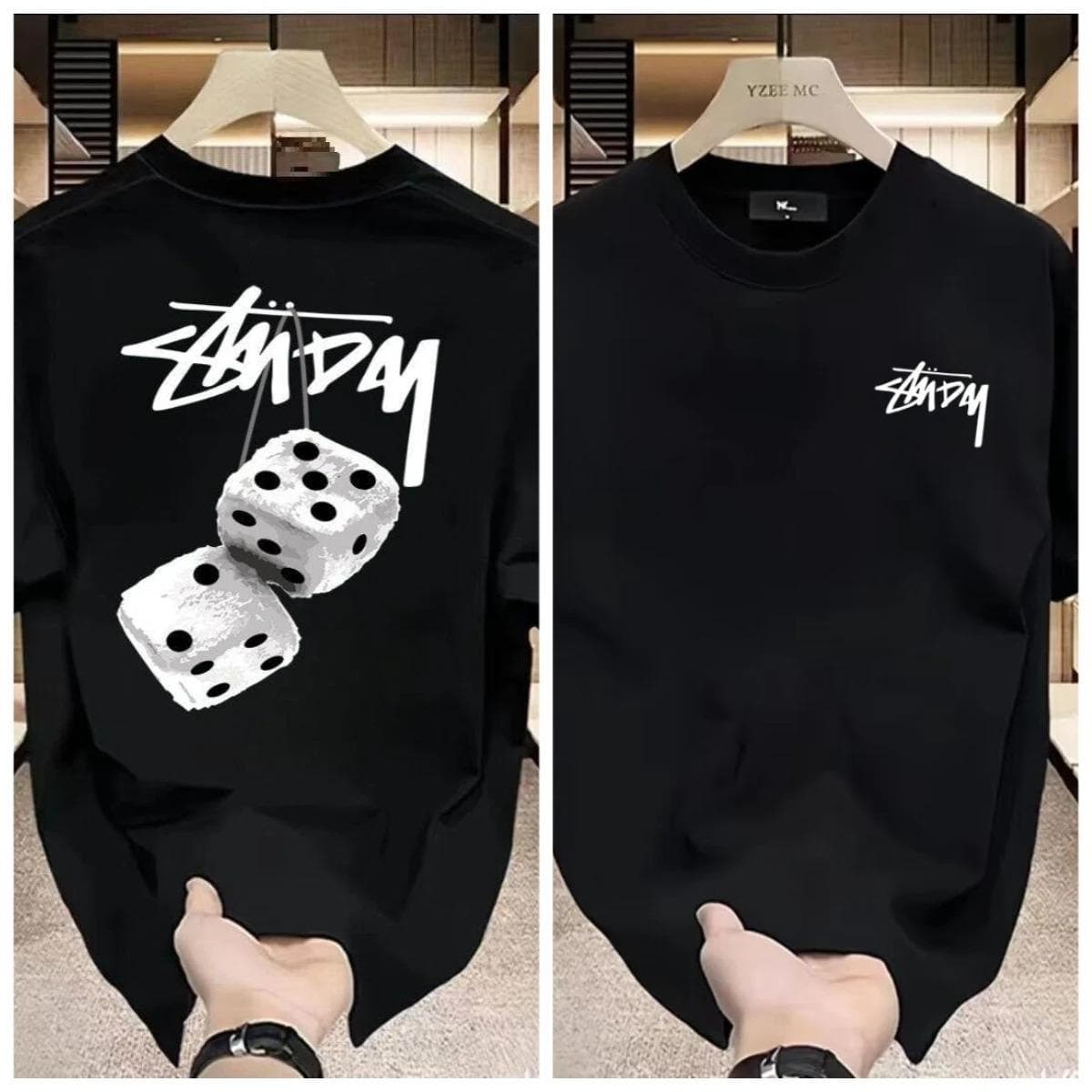Summer New Pure Cotton T-shirt For Men, Short-sleeved, Fashionable Cartoon Printed, Half-sleeved, Round-neck Loose Oversized Base Layer XL